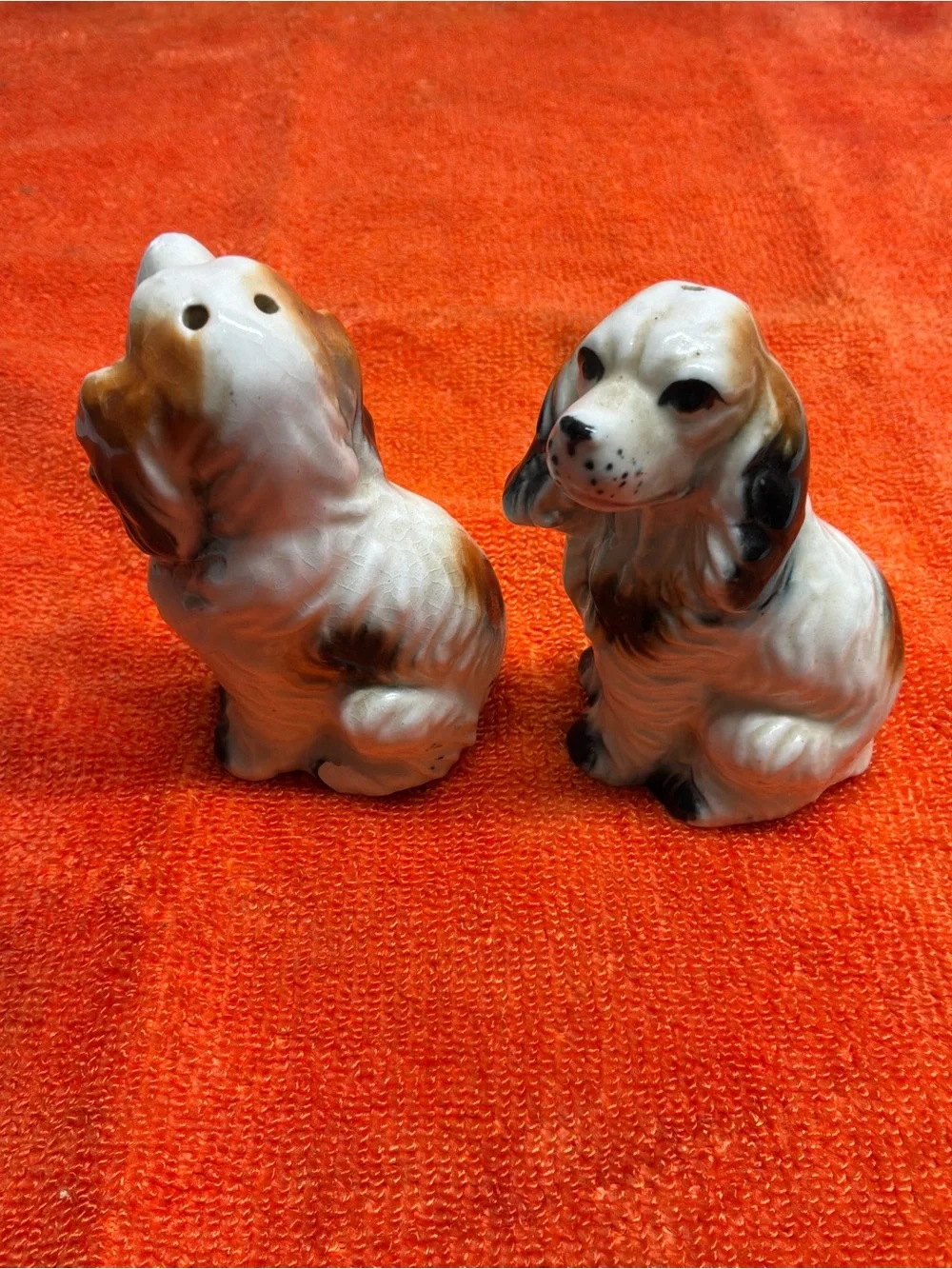 Ceramic Dog Salt and Pepper Shakers - White and Black